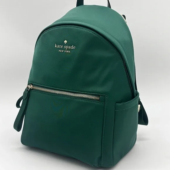 Kate Spade Chelsea Medium Backpack Green/Gold (NWT) - Picture 2 of 11